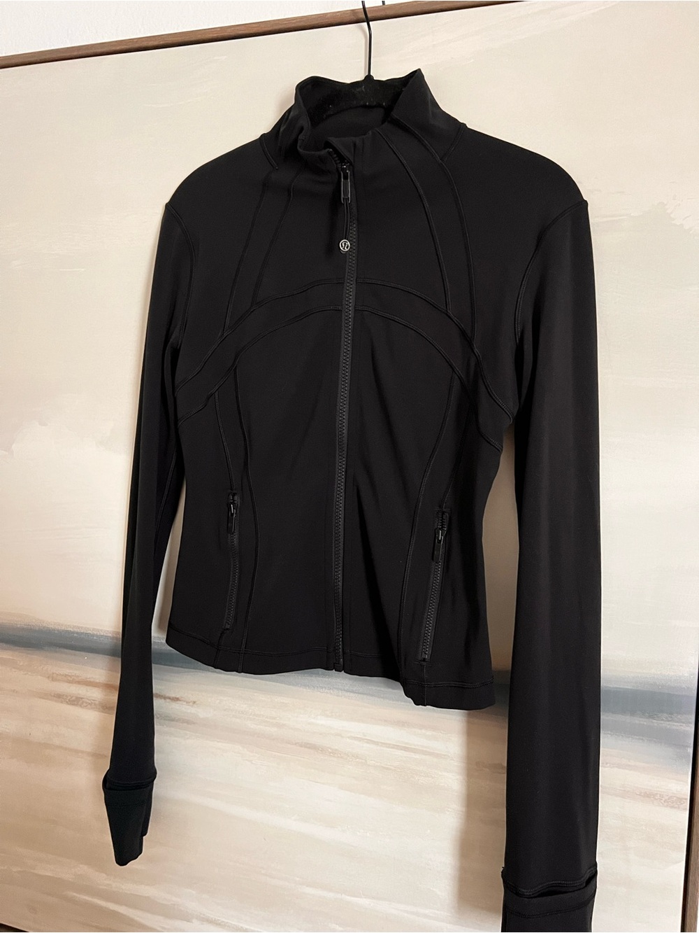 Lululemon Define Cropped Jacket Nulu Black Full Zip Thumbholes Size 6